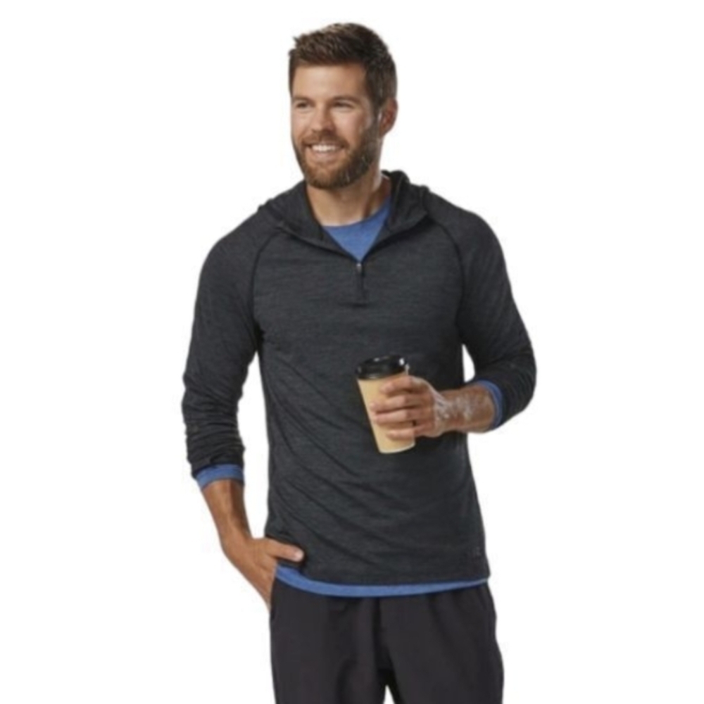R-GEAR IN THE ZONE MEN'S 1/4 ZIP HOODIE sz M Heathered Charcoal NWT‎